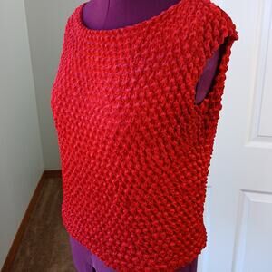 Coolwear USA Red Velvet Bubble Tank Top OSFM S M L XL 2X Y2K stretch blouse